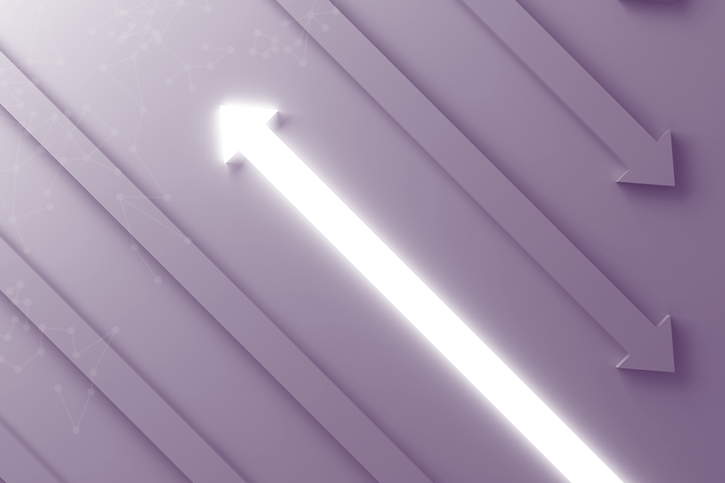 An image of an arrow glowing and going in the opposite direction representing a smooth journey towards selling your law firm